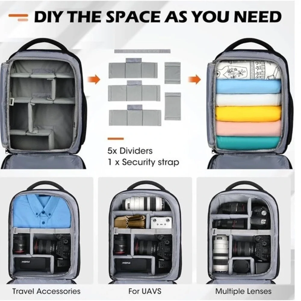 Camera Bag Backpack Professional for DSLR SLR Mirrorless Camera Waterproof